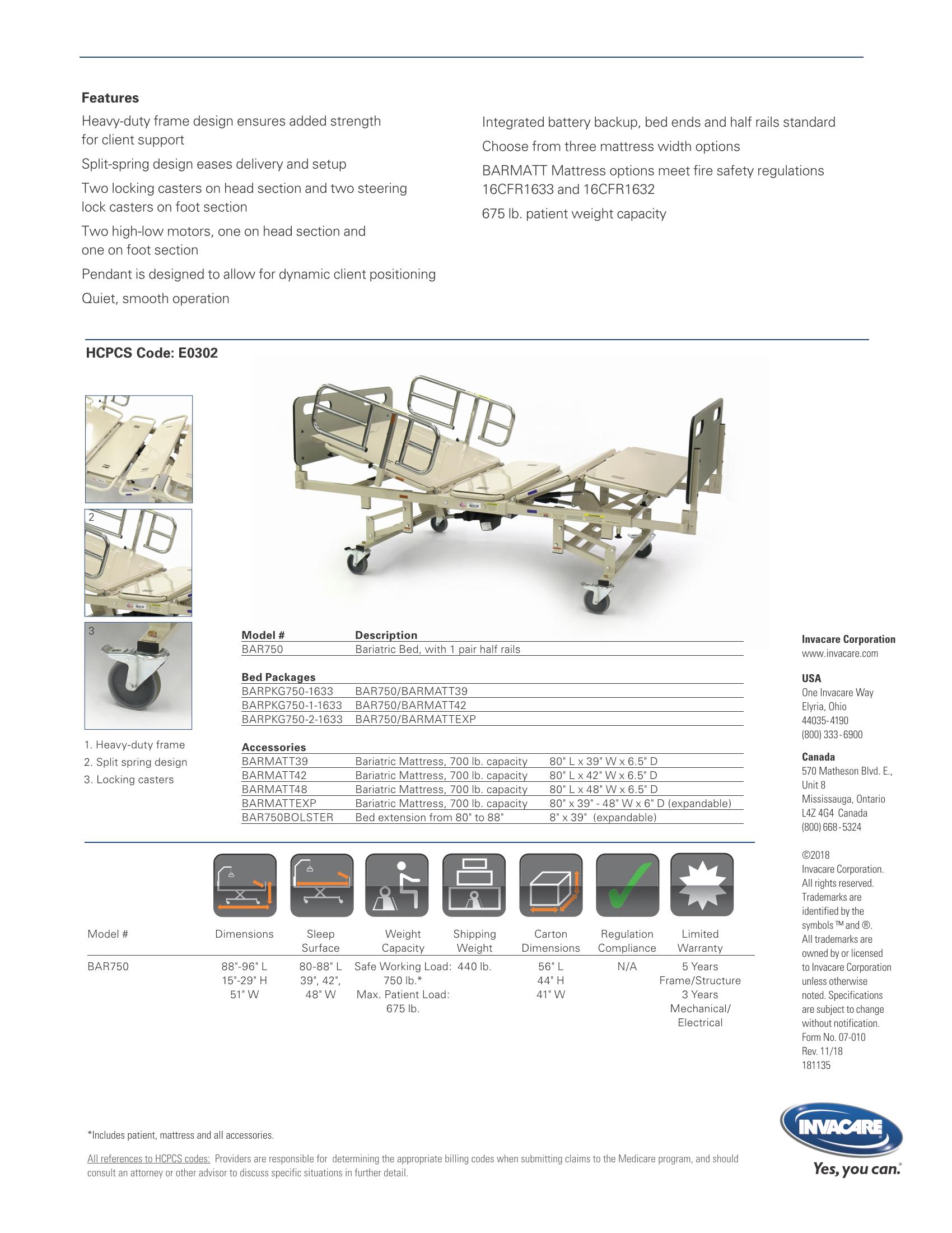 Los Angeles Invacare full electric hospital bed
